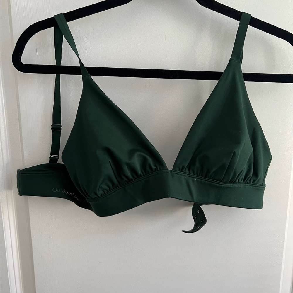 NWOT Outdoor Voices Forest Green Triangle Bralette